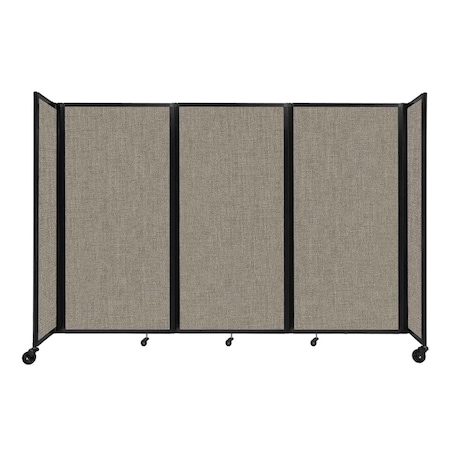 Versare Room Divider 360 Folding Portable Partition 8'6" x 6' Warm Pebble Fabric 1173508